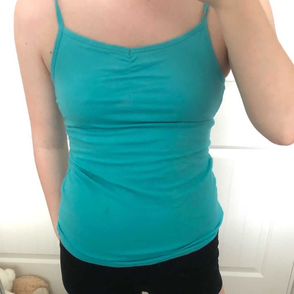 Glittery rouched top tank top